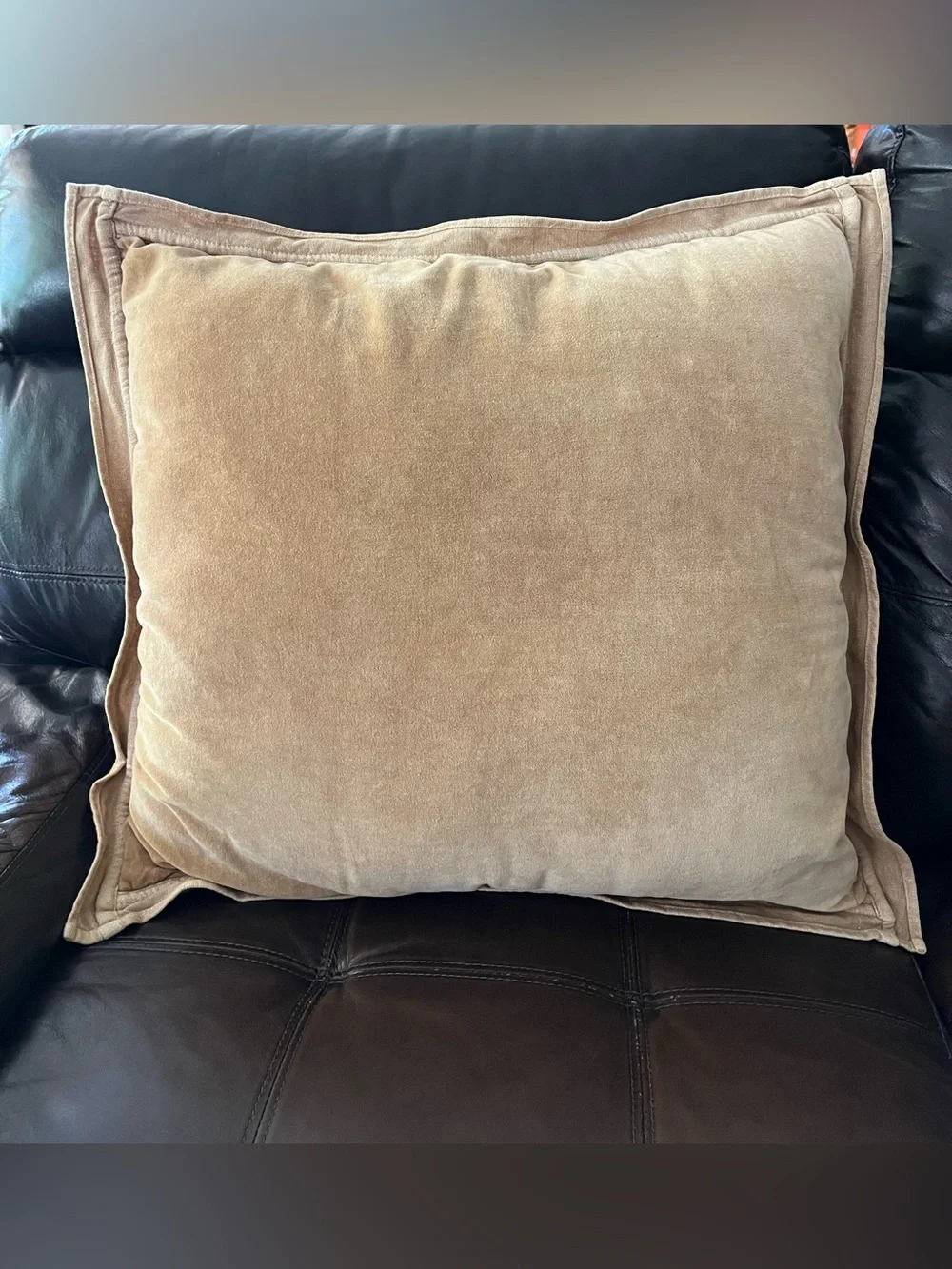 Plush Quilted Throw Pillow in Camel